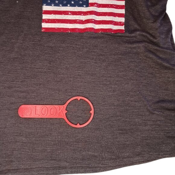 Cloud Chaser Womens Size Small Tank Top American Flag Gray Flowy Sleeveless - Picture 10 of 10